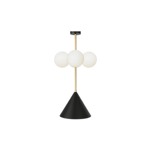 Axis 4 Globes + 1 Cone  Pendant Lamp - Black/Brass