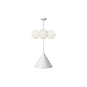 Axis 4 Globes + 1 Cone Pendant Lamp - White