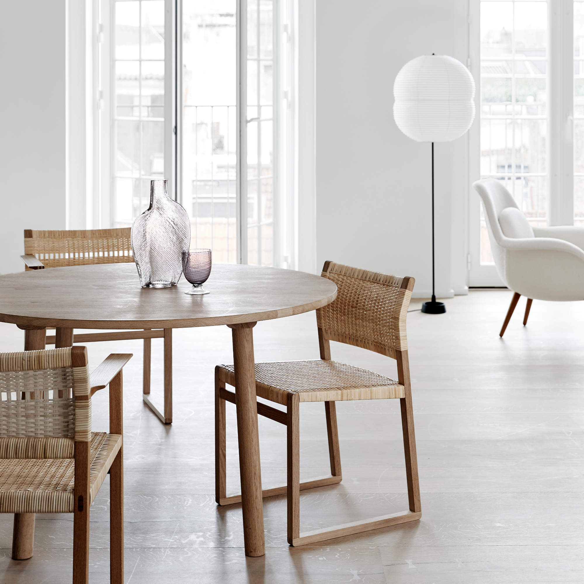 BM61 3361 Dining Chair - Oak Oil/Natural Linen Webbing-6