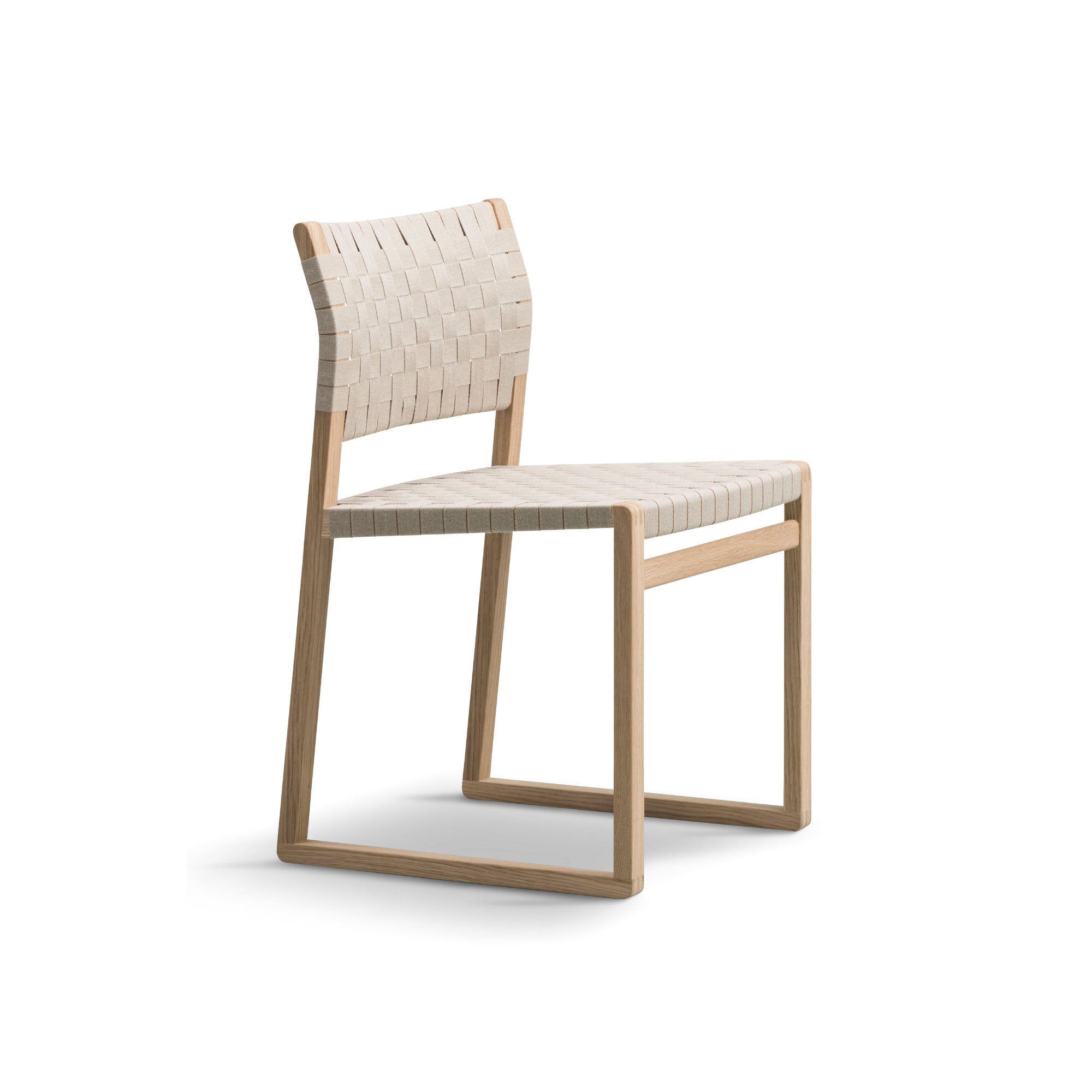 BM61 3361 Dining Chair - Oak Oil/Natural Linen Webbing-1