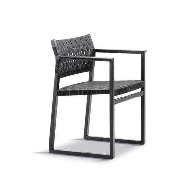BM62 3362 Armchair - Black Lacquered Oak/Black Linen Webbing