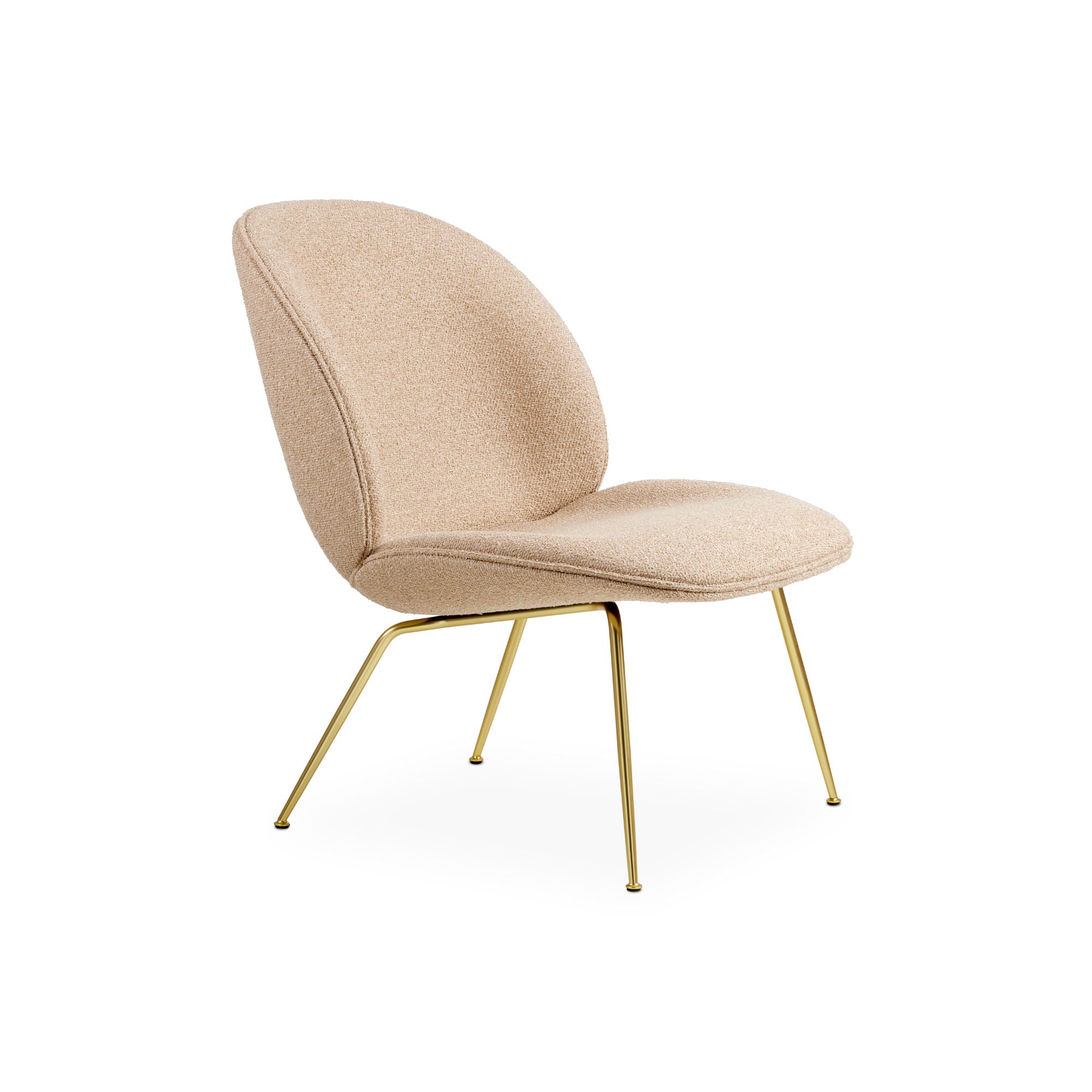 Beetle 10271 Lounge Chair - Brass Semi Matt / Fabric C (Around Boucle 004)-1