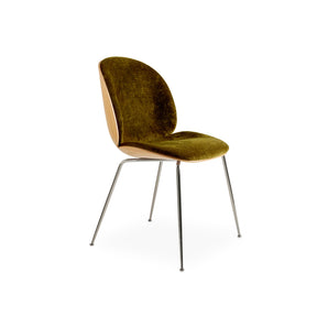 Beetle 55063 Dining Chair - Black Chrome / Oak / Fabric B (Mumble 40)