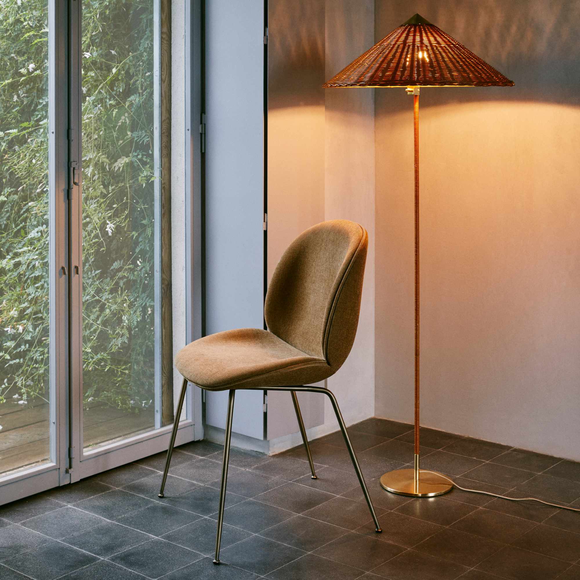 Bettle 10249 Dining Chair - Antique Brass / Fabric C (Belsuede Special FR 003)-2