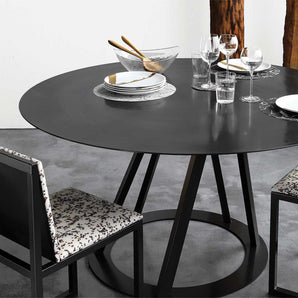 Big Irony Round 969 Dining Table - Copper Black
