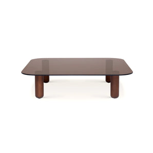 Big Sur Large Low Coffee Table - Brown Glass