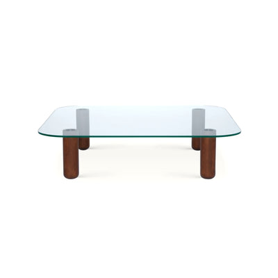 Big Sur Large Low Coffee Table - Smoke/Clear Glass