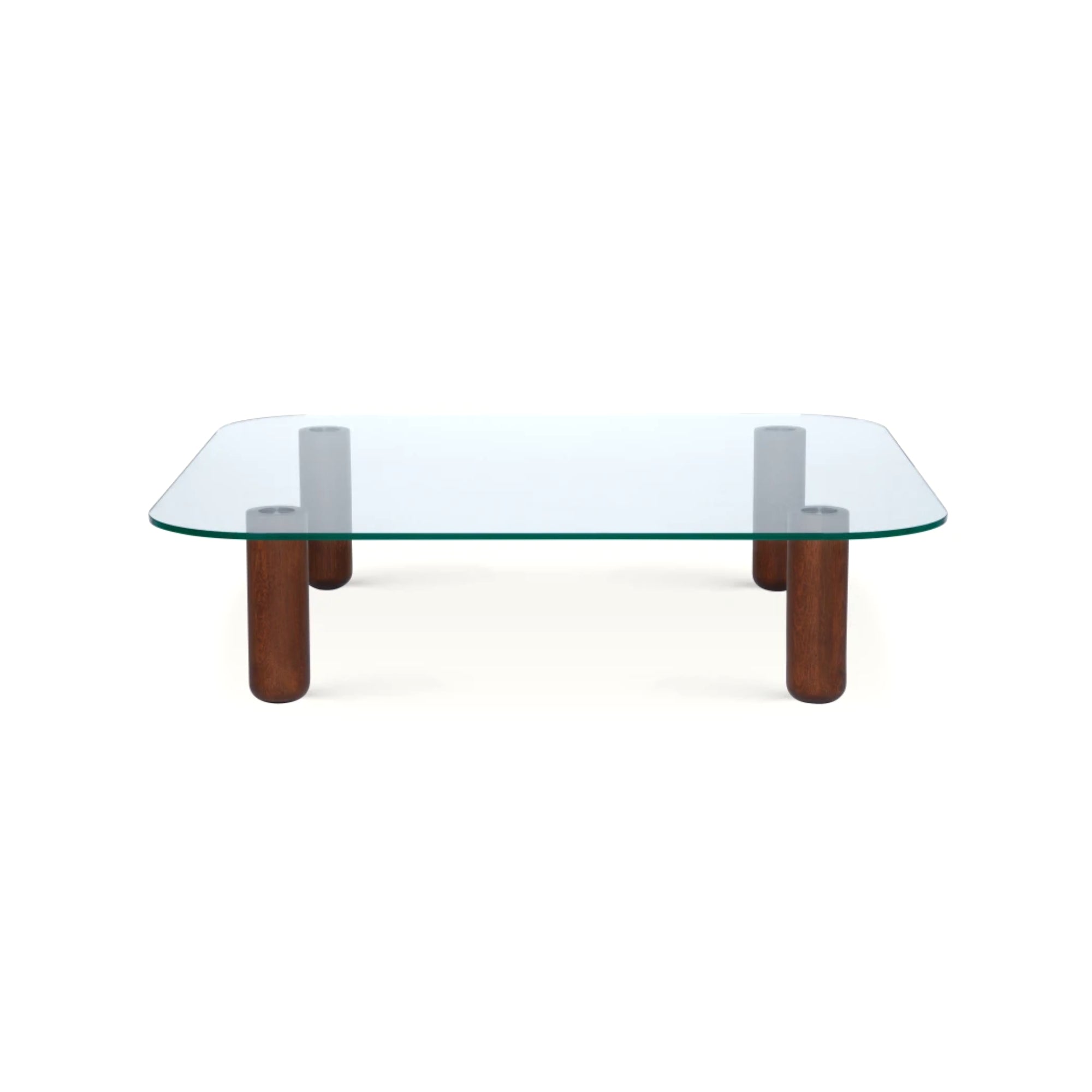 Big Sur Large Low Coffee Table - Smoke/Clear Glass-1