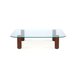 Big Sur Large Low Coffee Table - Clear Glass/Smoked