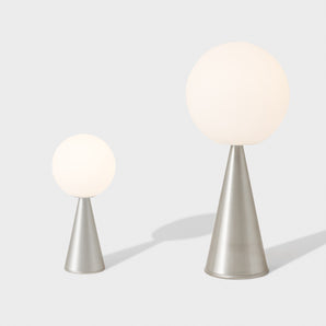 Bilia Mini Table Lamp - Nickel/White