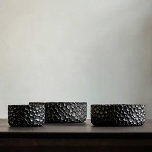 Chopped Bowls - Varnished Mahogany/Black (Set of 3)