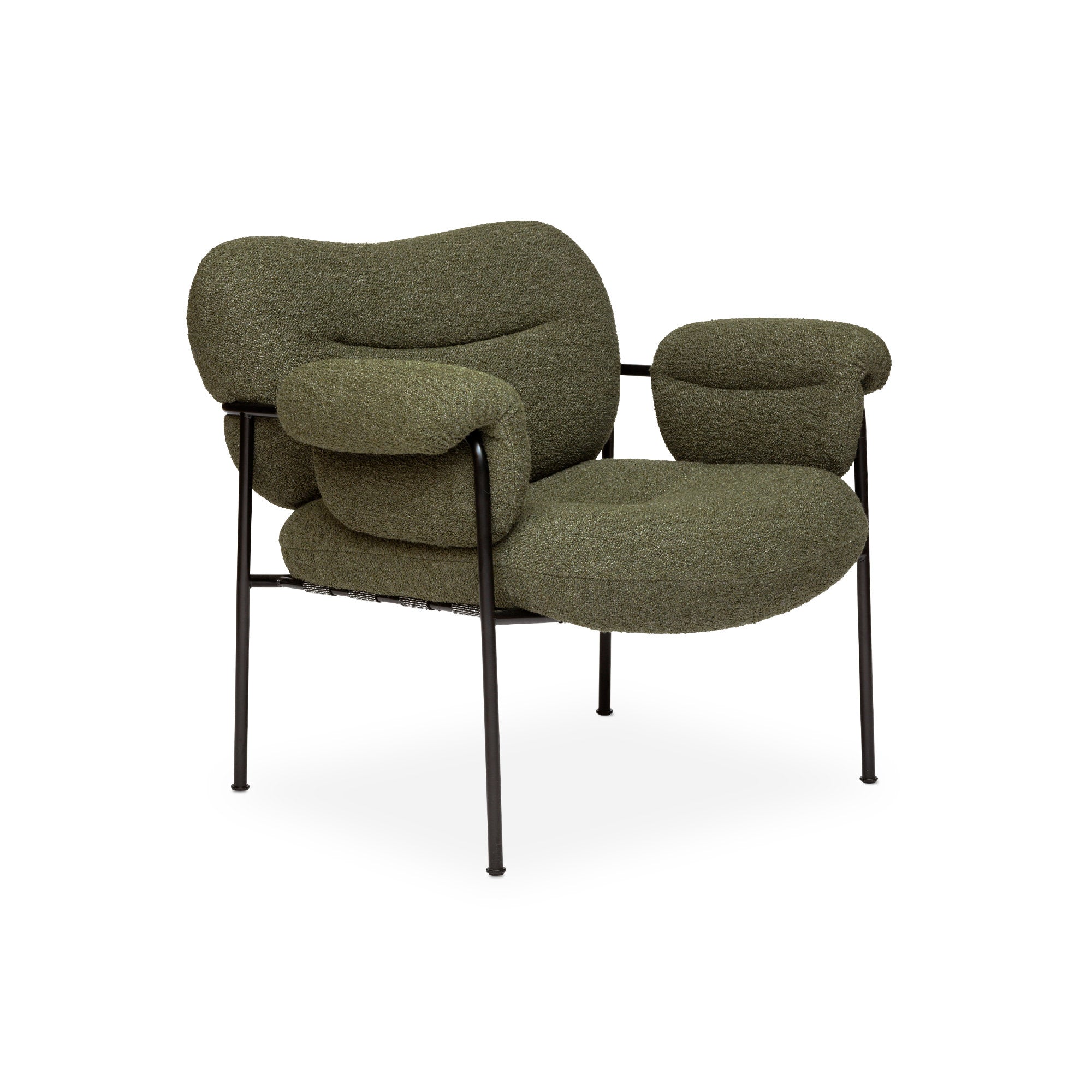 Bollo Lounge Chair - Matte Black/Fabric E (Barnum Pine 9)