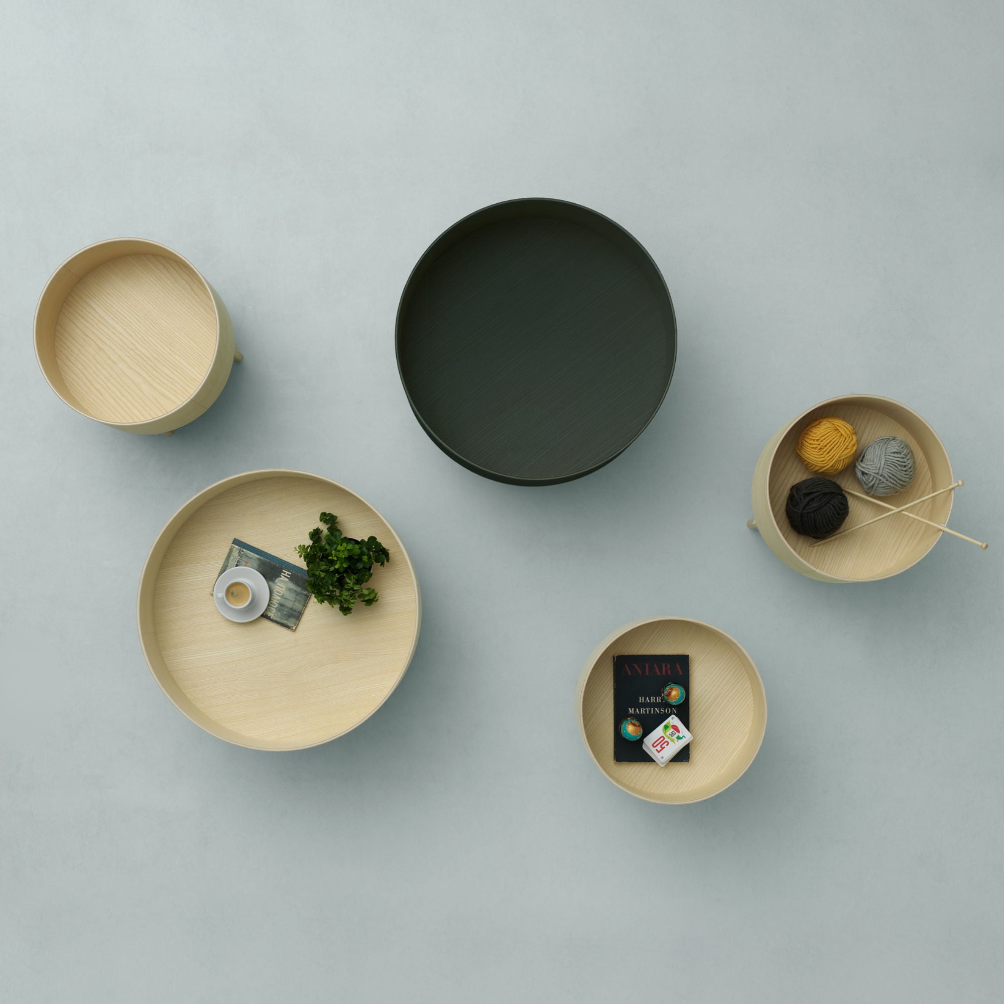 Bowl Large 60 Side Table - White Stained Ash-5