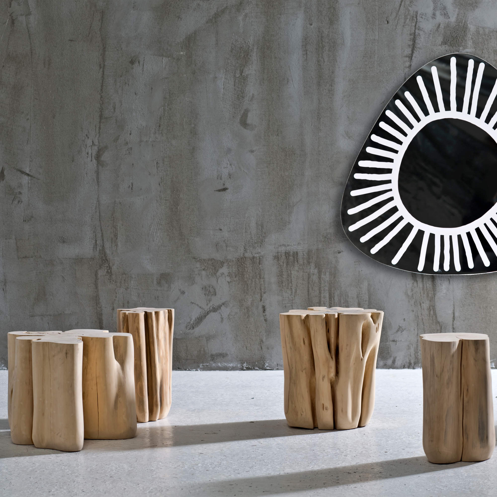Brick S Side Table - Hornbeam Trunk