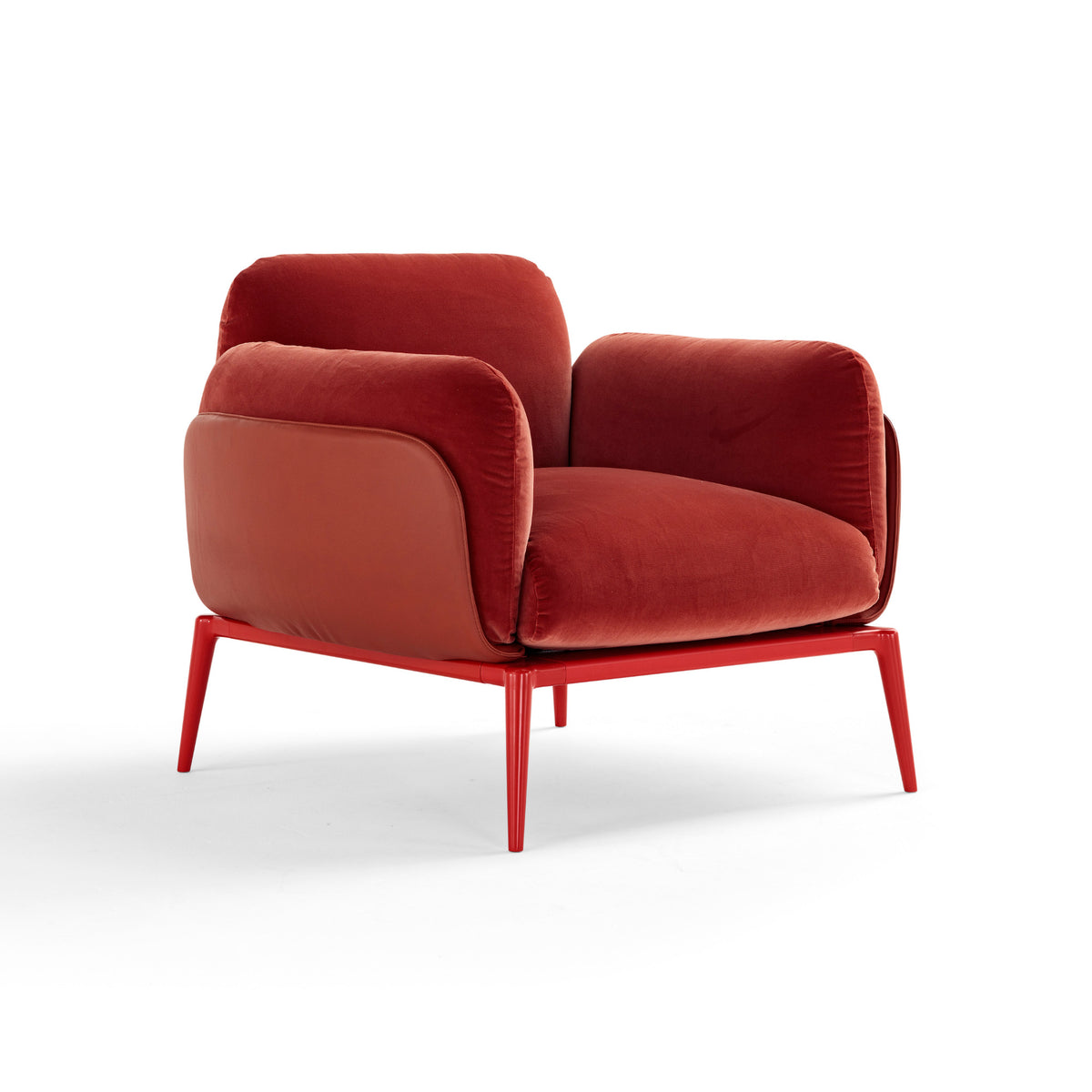 Brooklyn Armchair – 98x80 / Metal (Ral 3005) / Leather (Donussa 03)/Fabric (Domini 1101)-1