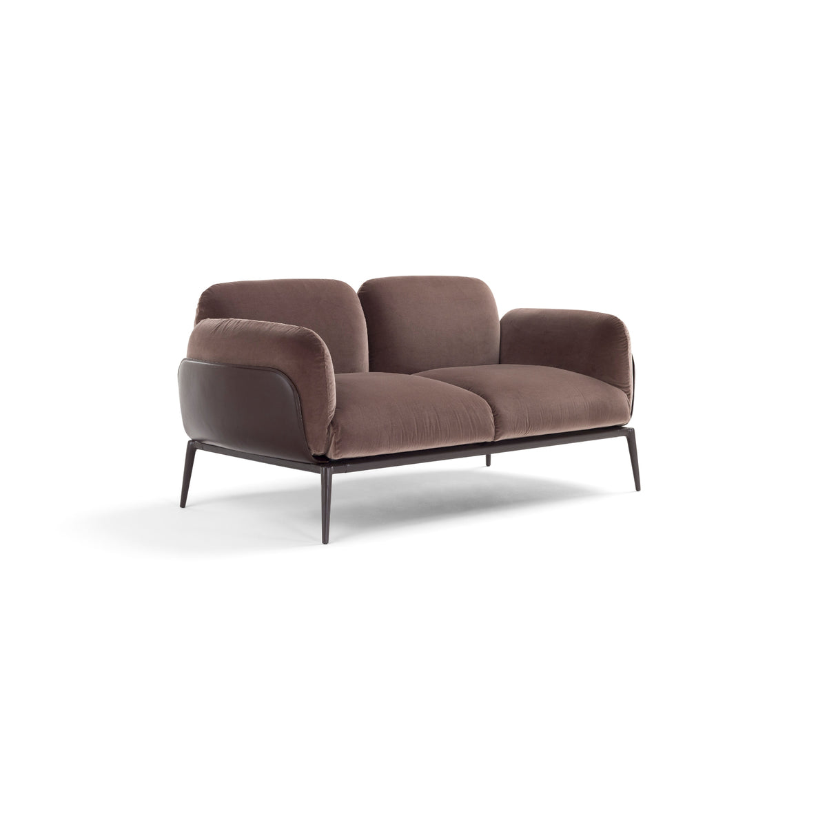 Brooklyn Sofa – 176.5x80 / Metal (Ral 8019) / Cuoio 19/Velvet (Nobilis 05)-1