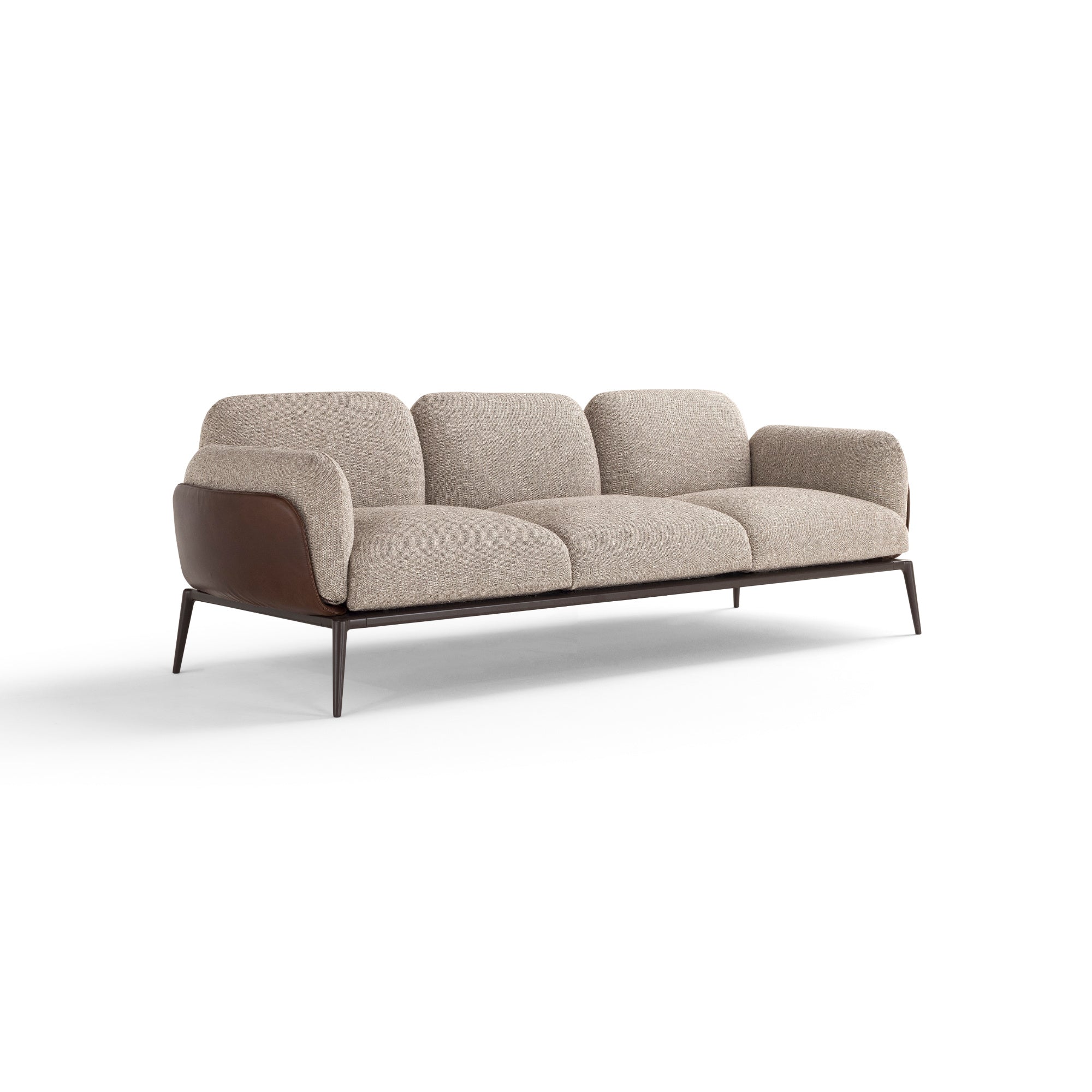 Brooklyn 060 Sofa - Leather (Stone Wash 266)/Fabric (Numa 01)-1