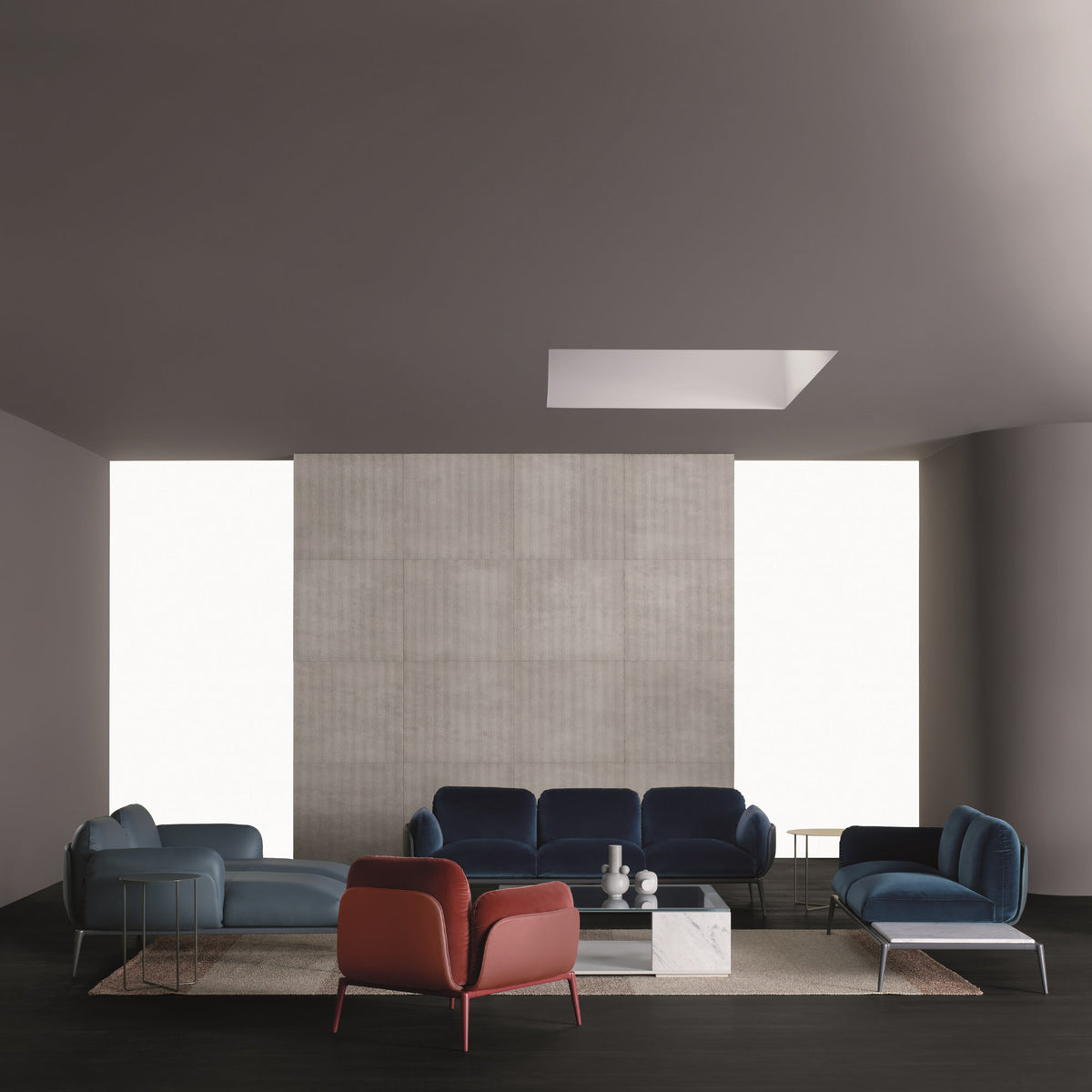 Brooklyn Armchair – 98x80 / Metal (Ral 3005) / Leather (Donussa 03)/Fabric (Domini 1101)-3