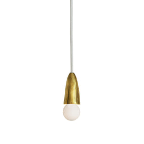 Calyx Cast Brass Pendant Lamp - White