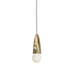 Calyx Milled Brass Pendant Lamp - White