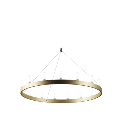 Chandelier Single Round 90 Pendant Lamp - Satin Gold
