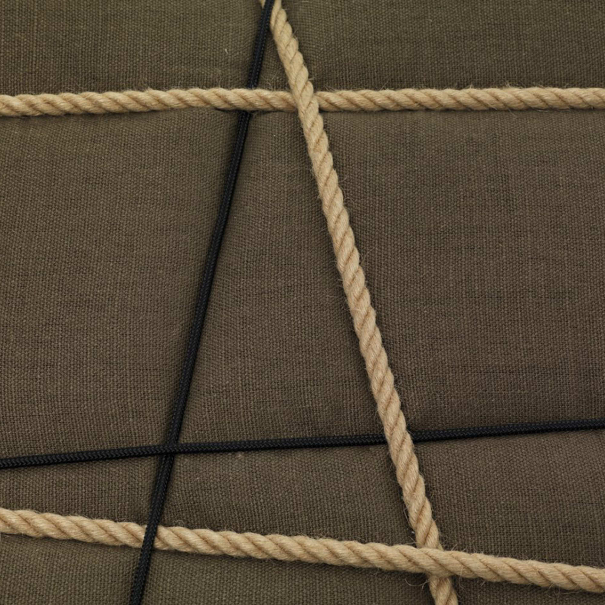Che Pakko 65 Ottoman - White Fabric/Yellow & Natural Ropes-5