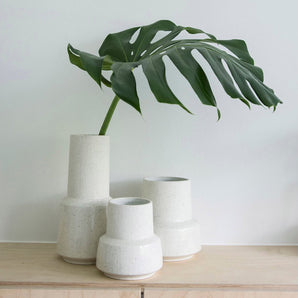 Chimney Vase - White - H16