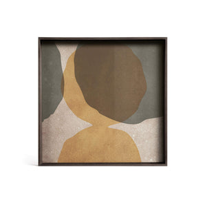 Cinnamon Overlapping Dots Tray - Wood