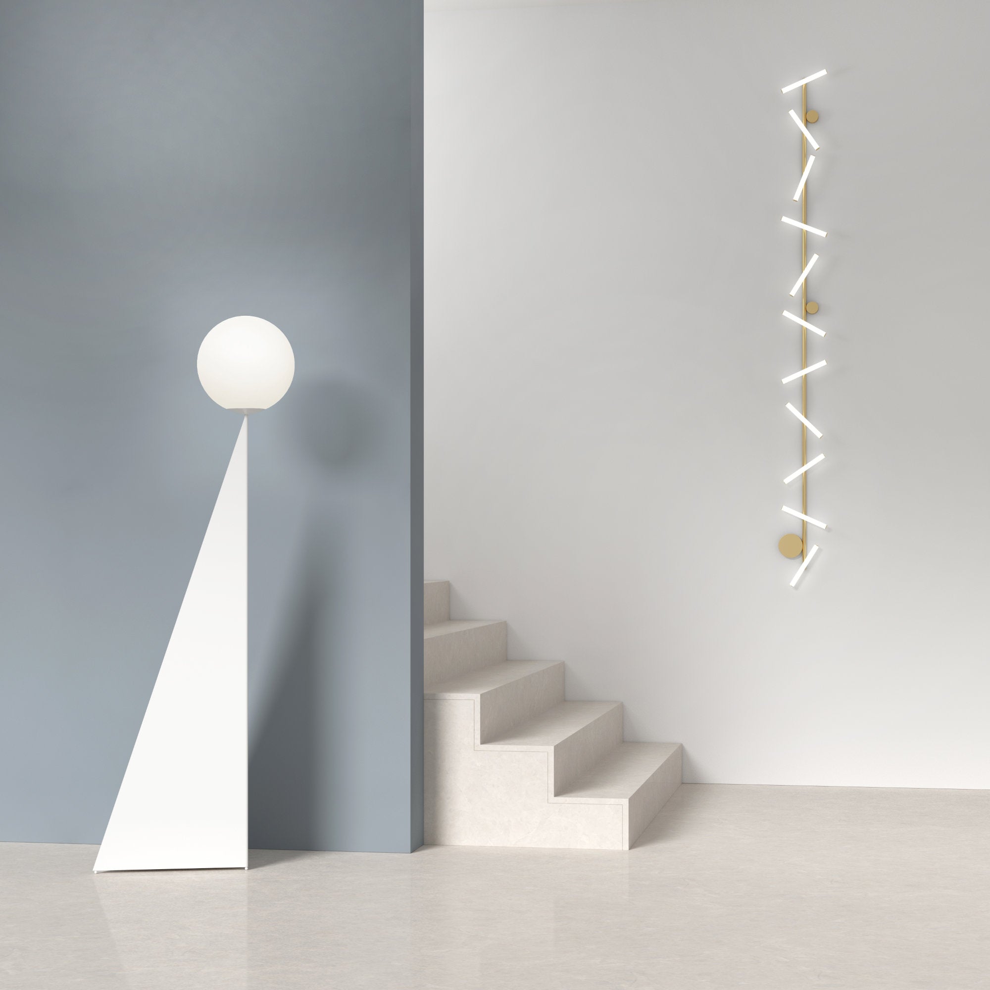 مصباح أرضي Bonhomme - أبيض