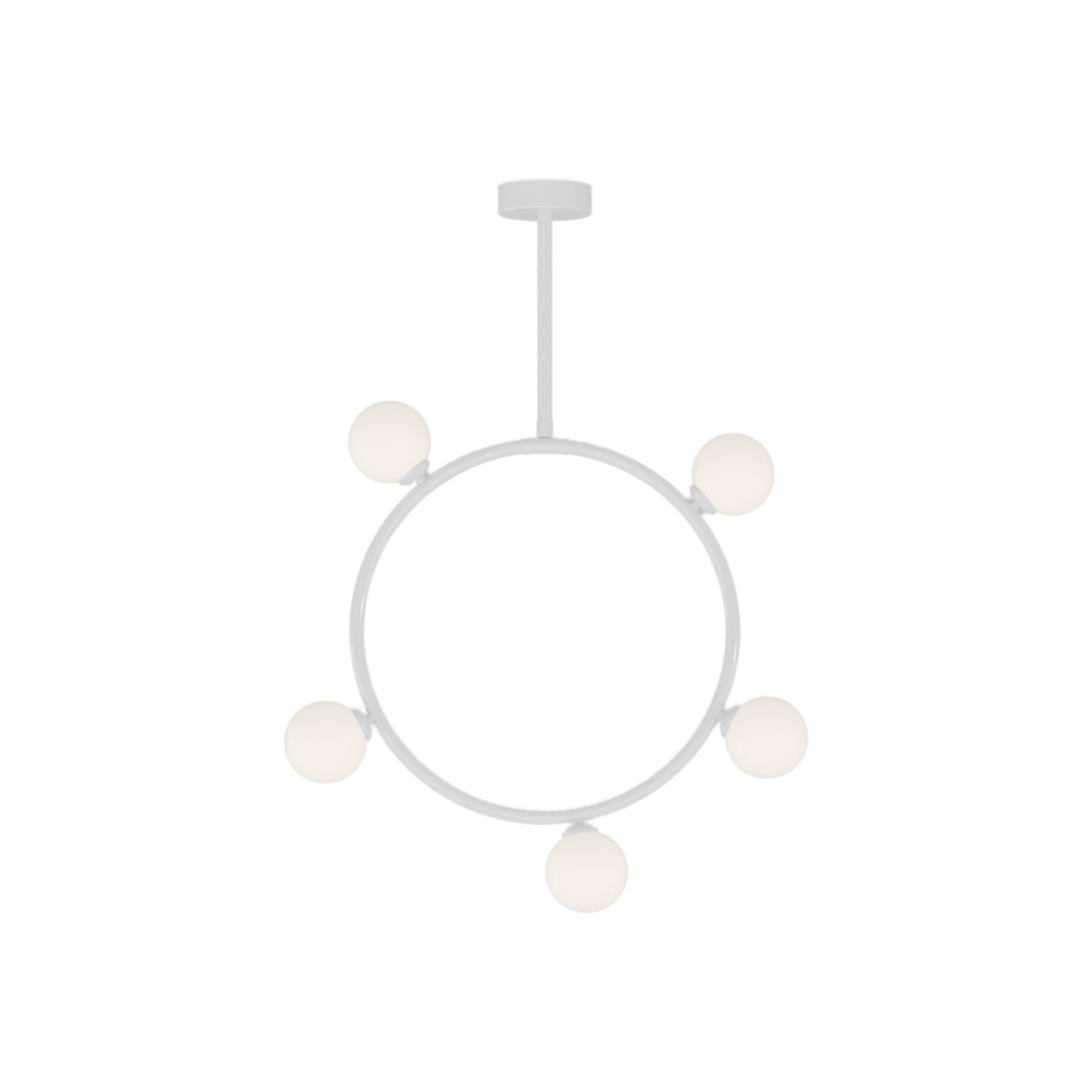 مصباح متدلي دائري وكريات - أبيض