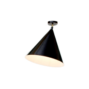 مصباح سقف مخروطي ولوحة C02 - أسود