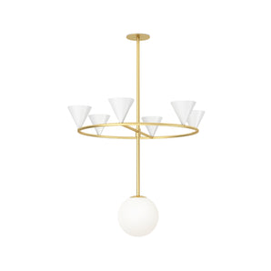 Cones On a Ring Pendant Lamp - Brass