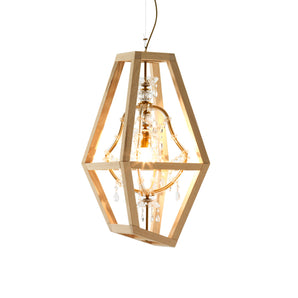 Crystal Pendant Lamp - Crystal/Wood