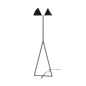 Deux Cross Base Floor Lamp - Black