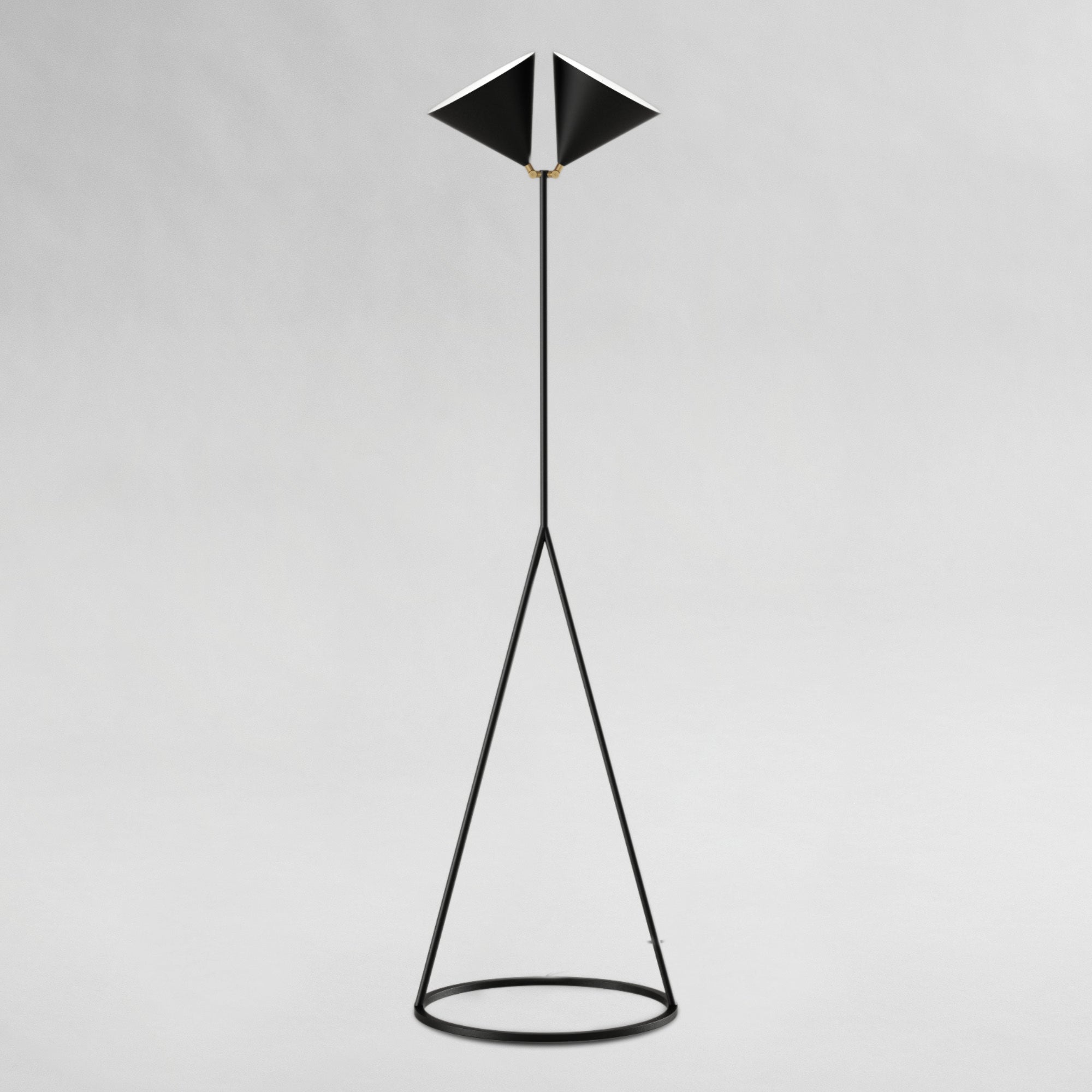 Deux Round Base Floor Lamp - Black