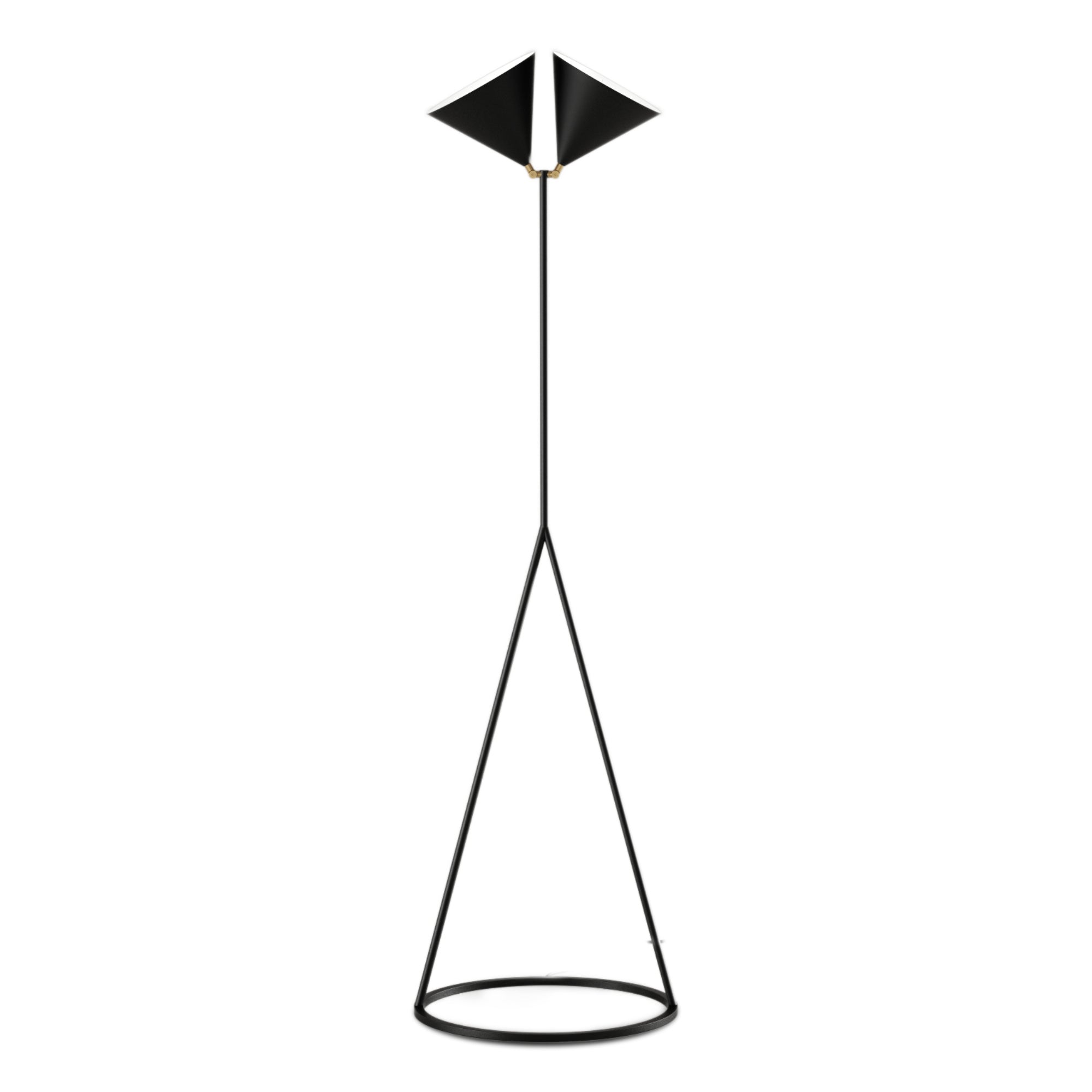 Deux Round Base Floor Lamp - Black