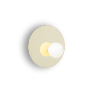 Disc and Sphere Asymmetrical Cone Wall Lamp - Chrome/White