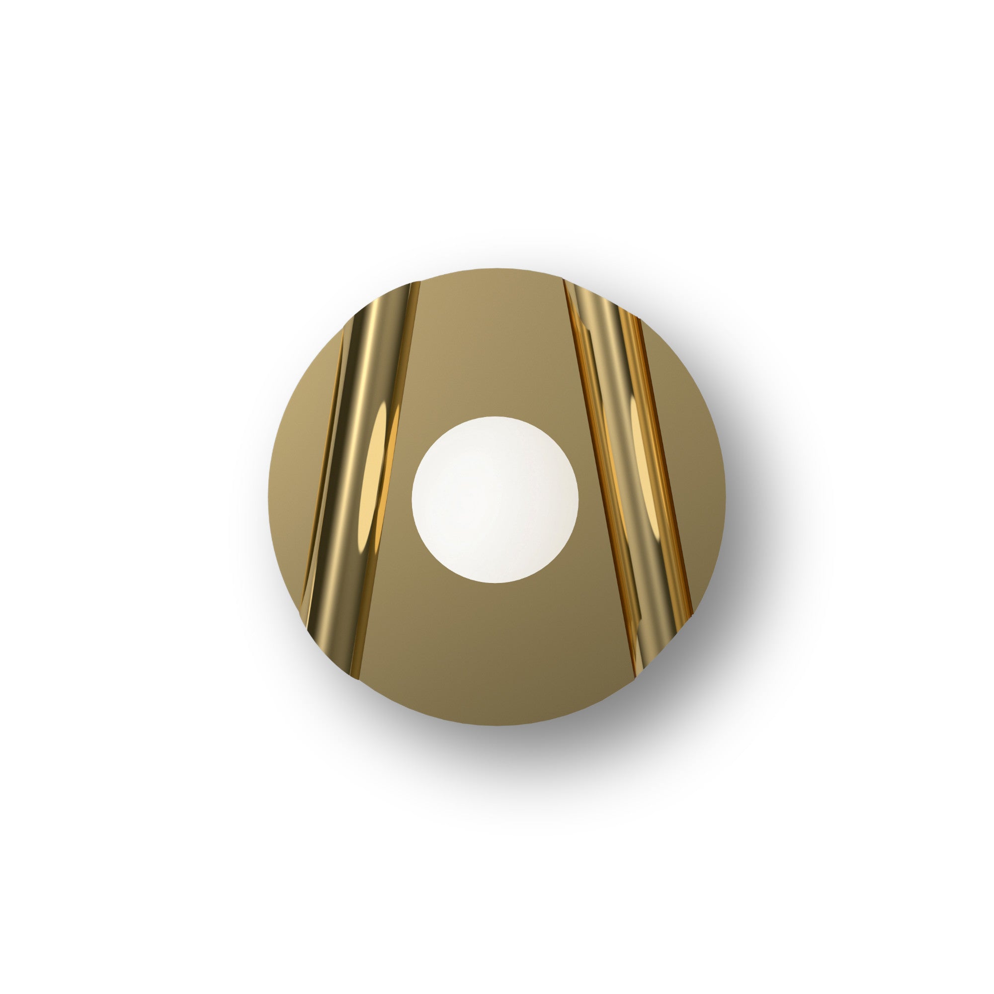 Disc and Sphere Intersecting Tubes Wall Lamp - Brass/White