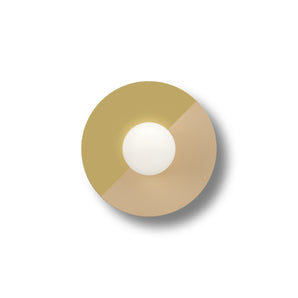 Disc and Sphere Semi Colour W01 Wall Lamp - Brass/Hair Blonde