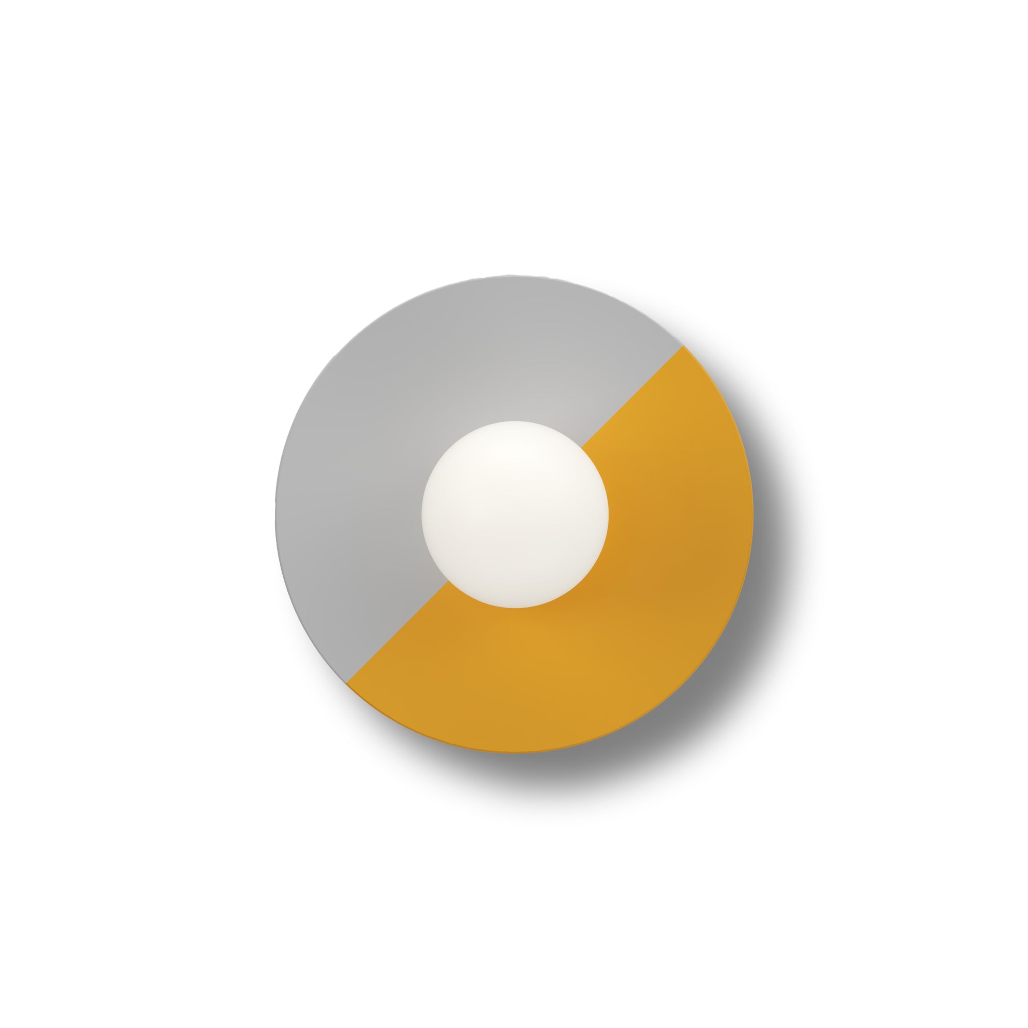 Disc and Sphere Semi Colour W01 Wall Lamp - Nickel/Yellow