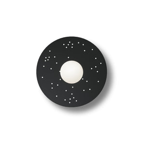 Disc and sphere Perforation W02 Wall Lamp - Black