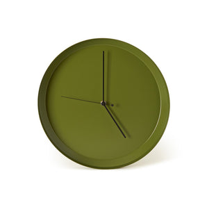 ساعة حائط طبق - زيتوني أخضر