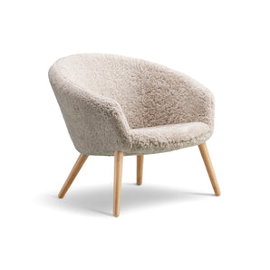 Ditzel 2631 Lounge Armchair - Oak/Fabric (Sheepskin Moonlight)