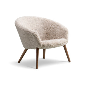 Ditzel 2631 Lounge Armchair - Walnut/Fabric (Sheepskin Moonlight)