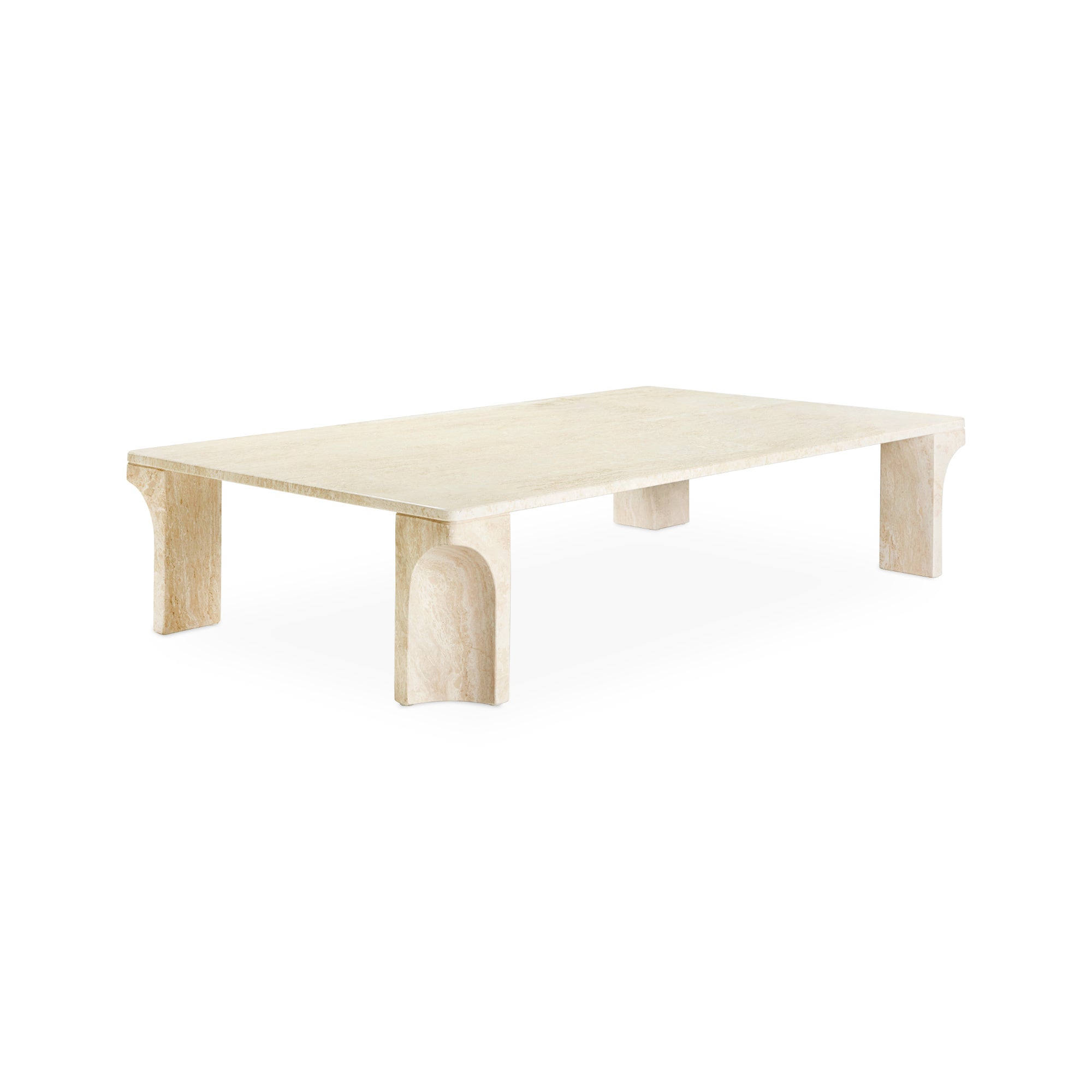 Doric 10109926 Coffee Table - Neutral White Travertine-1