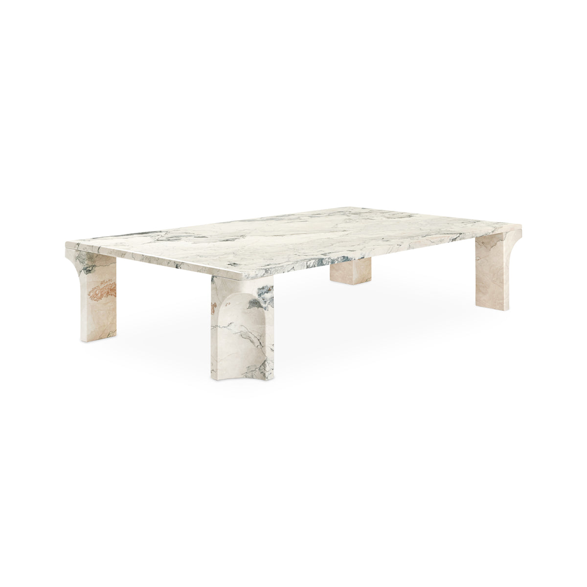 Doric Coffee Table – 140x80x30 / Limestone (Electric Grey)