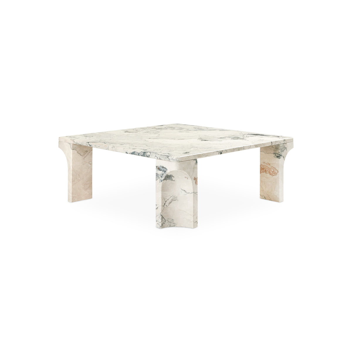 Doric Coffee Table – 80x80x30 / Limestone (Electric Grey)