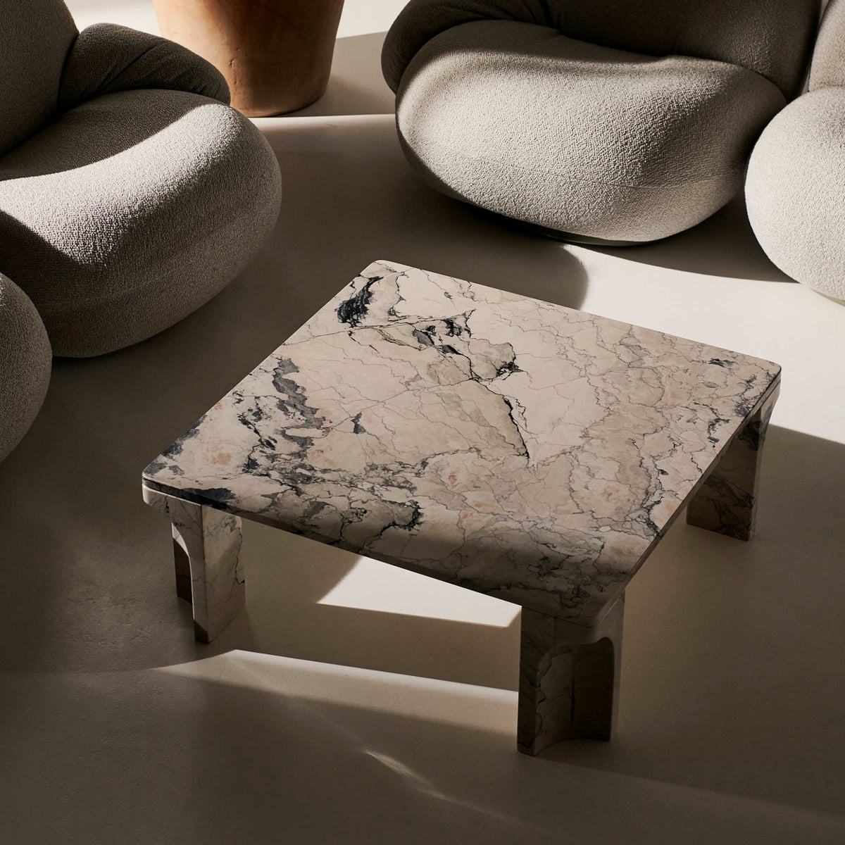 Doric Coffee Table – 80x80x30 / Limestone (Electric Grey)-5