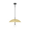 Down Fabric Cable Pendant Light - Black/Brass