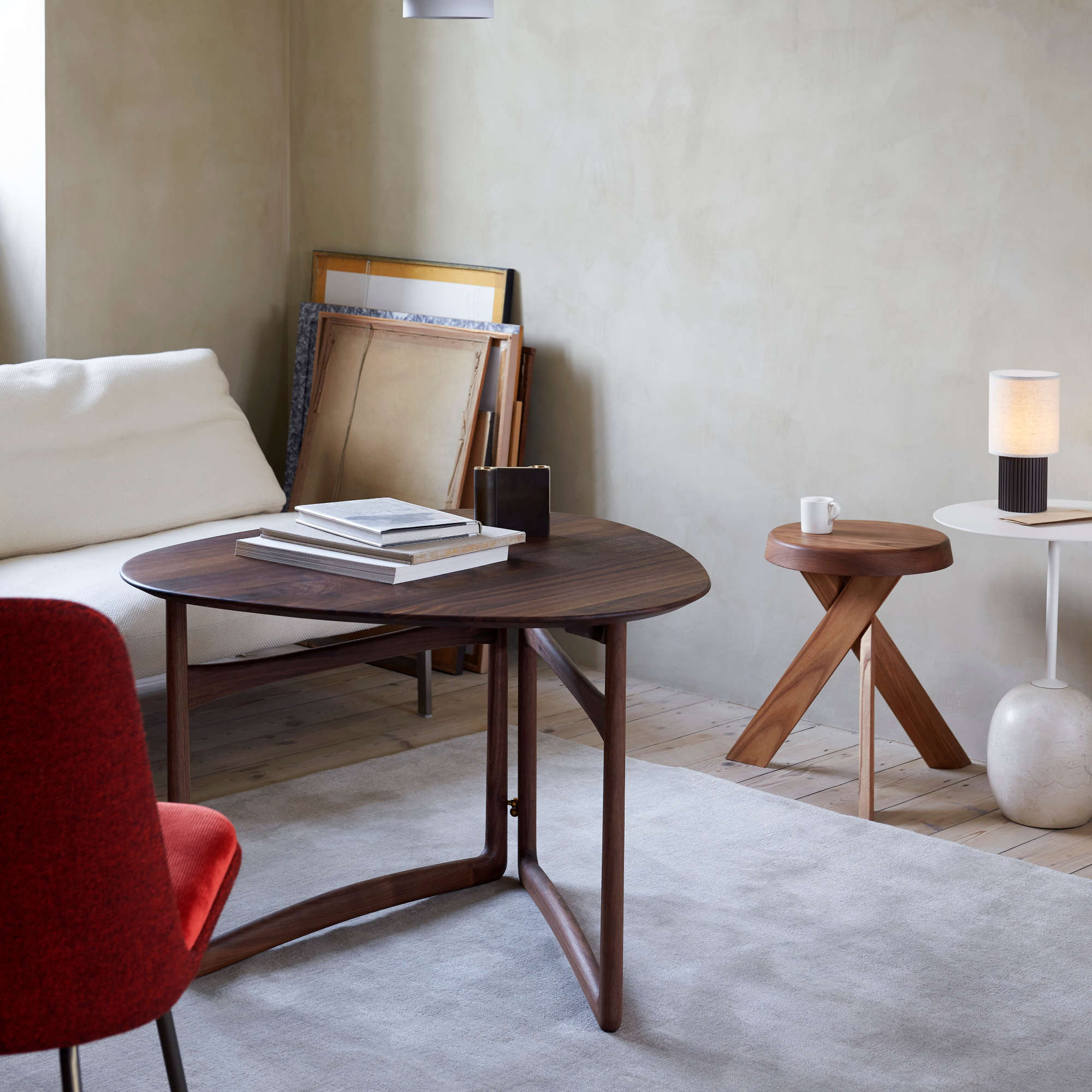 Drop Leaf HM5 Coffee Table - Walnut-3